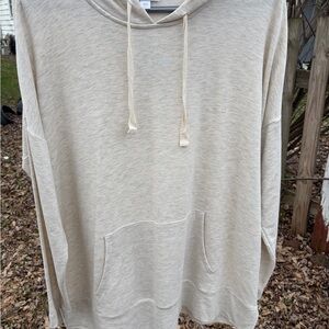 J. Jill Light Beige Hoodie Sweatshirt